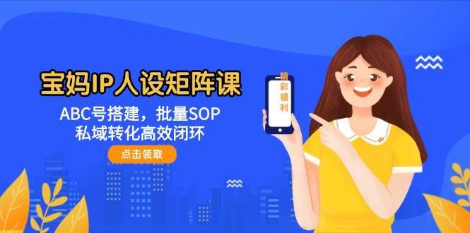 宝妈IP人设矩阵课：ABC号搭建，批量SOP，私域转化高效闭环-宇文网创