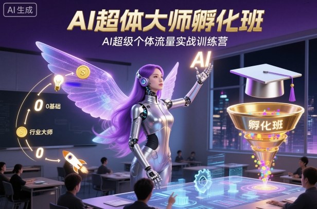 AI超体大师孵化班，AI超级个体流量实战训练营-宇文网创