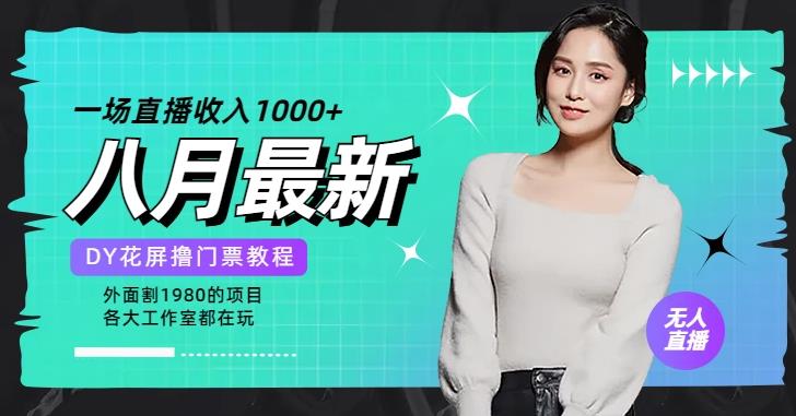 花费1980学来的抖音花屏撸门票，很多人一场收入1000+，各大工作室正在玩的项目【搭建教程+素材+工具】-宇文网创