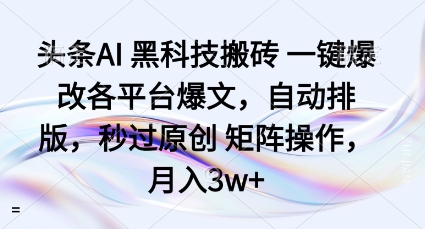 能月人万的蓝海高需求，证件照发型项目全程实操教学【揭秘】-宇文网创