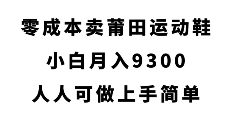 零成本卖莆田运动鞋，小白月入9300，人人可做上手简单【揭秘】-宇文网创