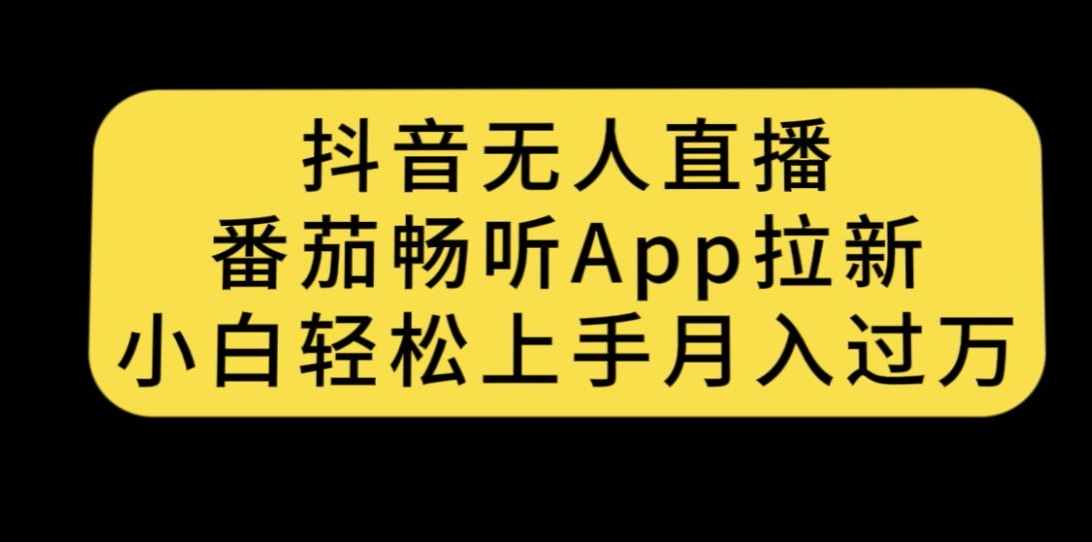 抖音无人直播，番茄畅听APP拉新，小白轻松上手月入过万-宇文网创
