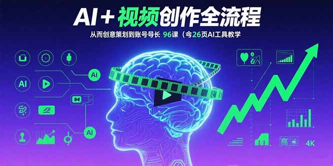 (15869期)AI+短视频创作全流程:从创意策划到账号增长,96节课(含26项AI工具教学)-宇文网创