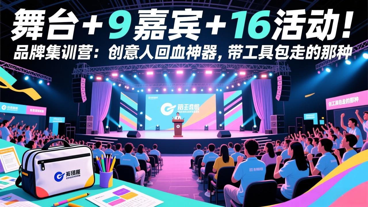 （17413期）舞台 + 9 嘉宾 + 16 活动！品牌集训营：创意人回血神器，带工具包走的那种-宇文网创