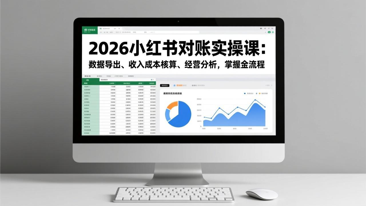 （17071期）2026小红书对账实操课：数据导出、收入成本核算、经营分析，掌握全流程-宇文网创