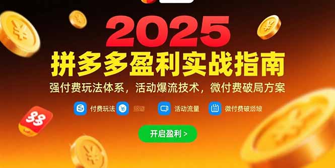 （15357期）拼多多盈利实战指南，强付费玩法，活动爆流技术，微付费破局方案(更新7月)-宇文网创