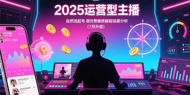 （15508期）2025运营型主播：自然流起号，微付费投放技巧，罗盘数据深度解析(7月更新)-宇文网创