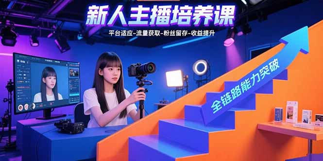 （15701期）新人主播培养课：平台适应-流量获取-粉丝留存-收益提升 全链路能力突破-宇文网创