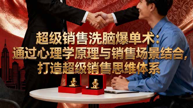 （16370期）超级销售洗脑爆单术：通过心理学原理与销售场景结合,打造超级销售思维体系-宇文网创