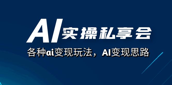 AI实操私享会，各种ai变现玩法，AI变现思路（67节课）-宇文网创