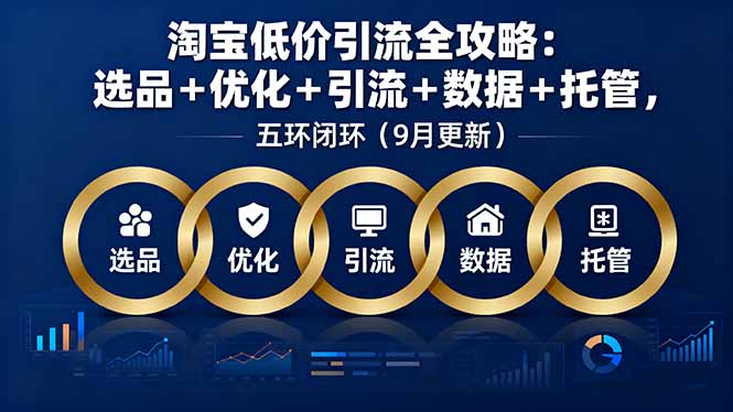 （16009期）淘宝低价引流全攻略：选品＋优化＋引流＋数据＋托管，五环闭环（9月更新）-宇文网创