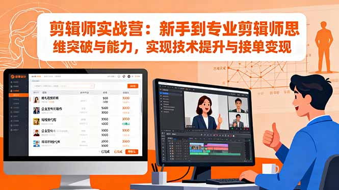 （16347期）剪辑师实战营：新手到专业剪辑师思维突破与能力，实现技术提升与接单变现-宇文网创