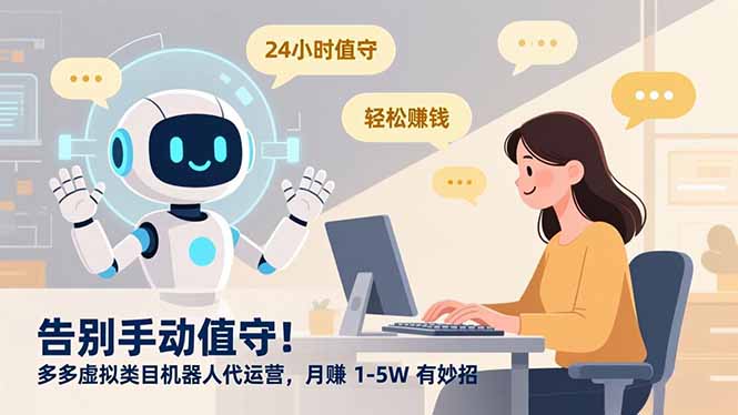 （16921期）告别手动值守！多多虚拟类目机器人代运营，月赚 1-5W 有妙招-宇文网创