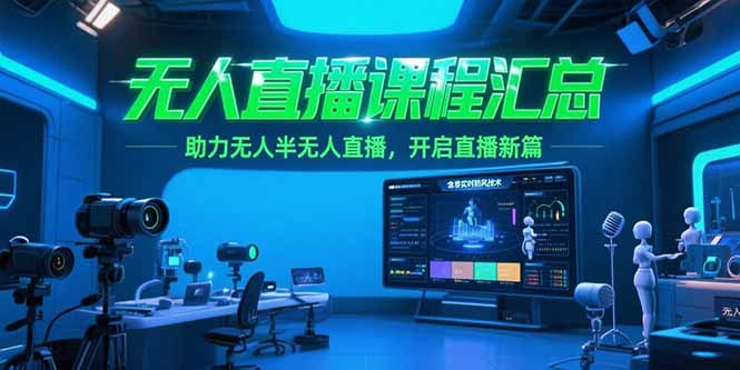 （15218期）无人直播课程汇总，含非实时防风技术，助力无人半无人直播，开启直播新篇-宇文网创