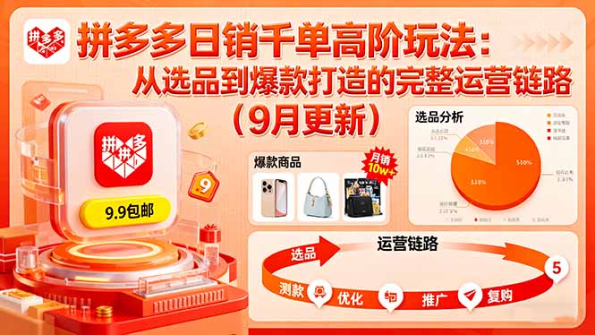 （16100期）拼多多日销千单高阶玩法：从选品到爆款打造的完整运营链路（9月更新）-宇文网创
