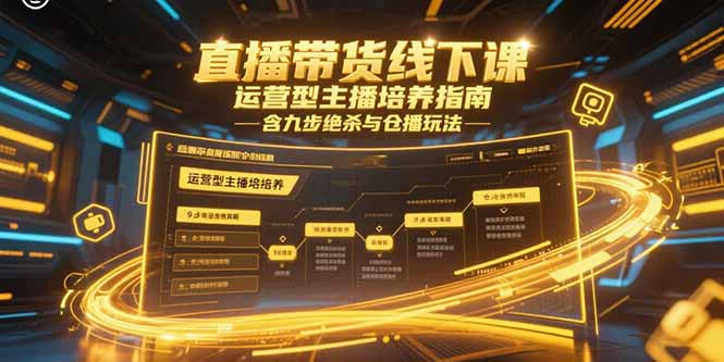 （15281期）直播带货线下课，运营型主播培养指南，含九步绝杀与仓播玩法-宇文网创