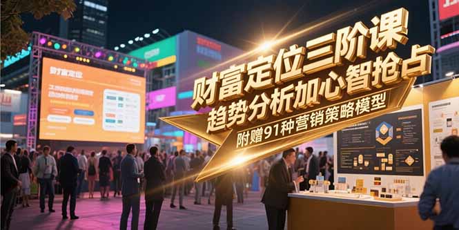 （15219期）财富定位三阶课，趋势分析加心智抢占，附赠91种营销策略模型-宇文网创