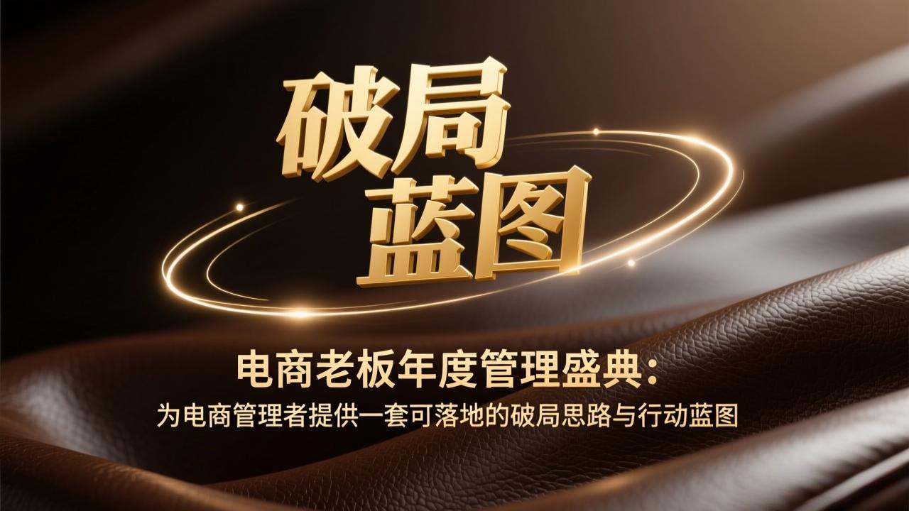 （17374期）电商老板年度管理盛典：为电商管理者提供一套可落地的破局思路与行动蓝图-宇文网创