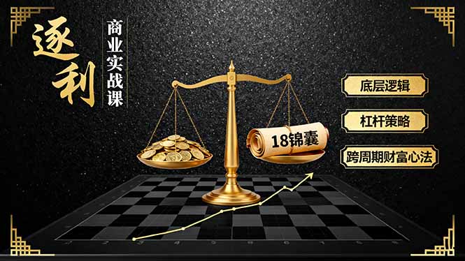 （16046期）《逐 利》商业实战课，底层逻辑、杠杆策略、18锦囊，跨周期财富心法-宇文网创