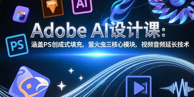 （15469期）Adobe AI设计课：涵盖PS创成式填充，萤火虫三核心模块，视频音频延长技术-宇文网创