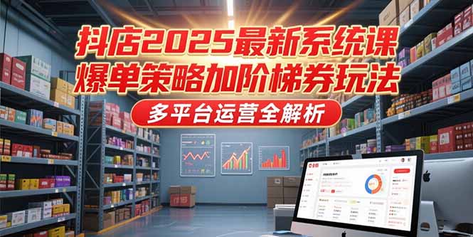 （15214期）抖店2025最新系统课，爆单策略加阶梯券玩法，多平台运营全解析-宇文网创