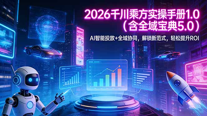 （17625期）2026 千川乘方实操手册 1.0（含全域宝典 5.0）AI 智能投放+全域协同，解锁新范式，轻松提升ROI-宇文网创
