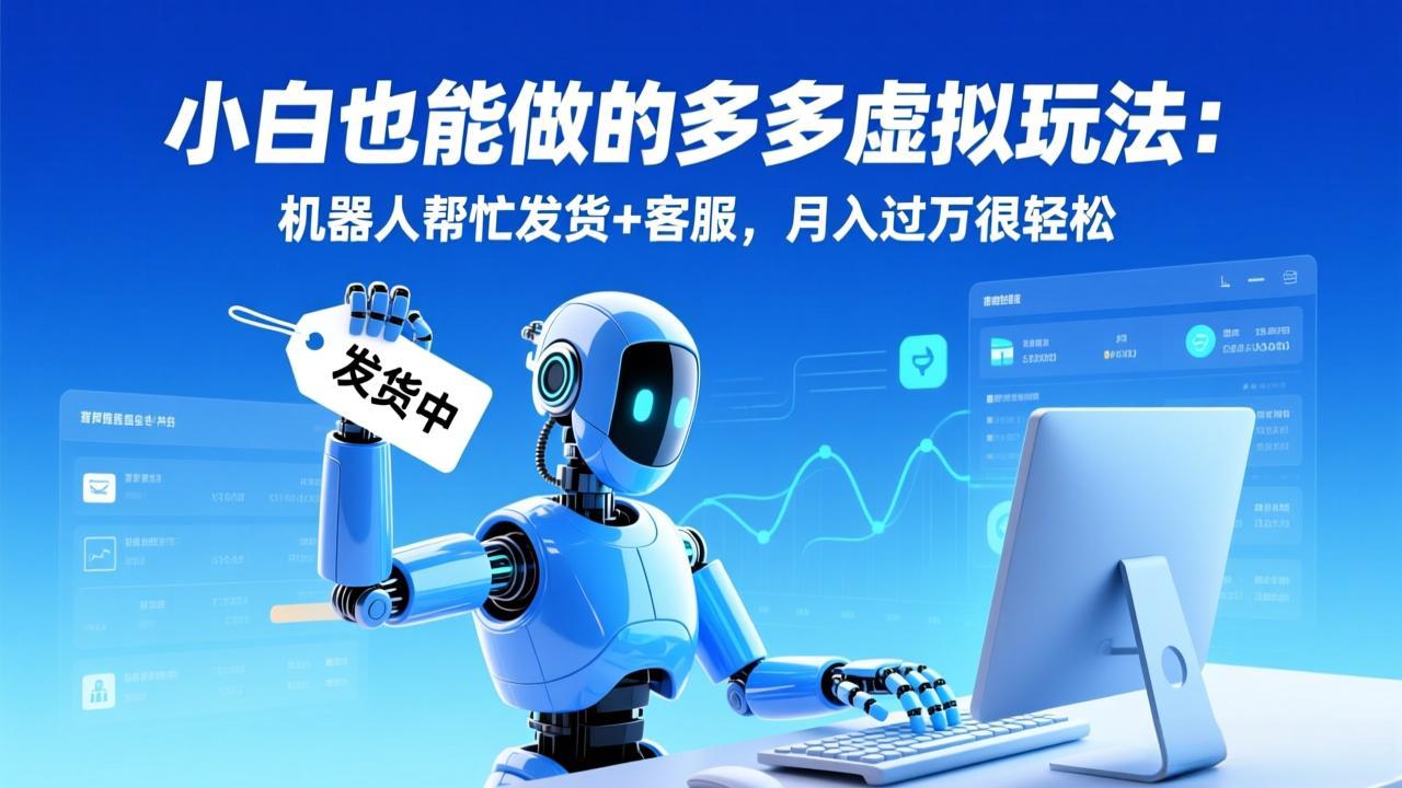 （17230期）小白也能做的多多虚拟玩法：机器人帮忙发货+客服，月入过万很轻松-宇文网创