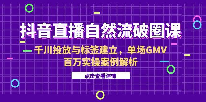 （15136期）抖音直播自然流破圈课-6月，千川投放与标签建立，单场GMV百万实操案例解析-宇文网创