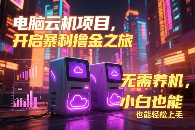 （15323期）电脑云机项目 暴力撸金玩法，不需要养机 配置没有要求 单机100个窗口一...-宇文网创