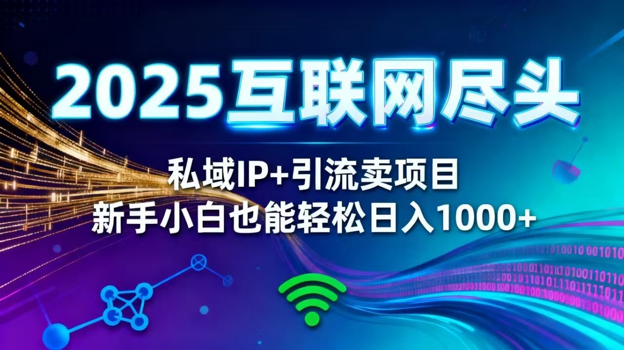 （16485期）2025网创尽头王炸项目！私域 IP + 精准引流，新手小白在家躺赚日入 1000+-宇文网创