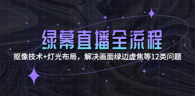 (15044期)绿幕直播全流程:抠像技术+灯光布局,解决画面绿边虚焦等12类问题-宇文网创