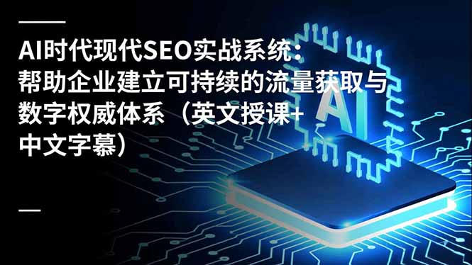 （16760期）AI时代现代SEO实战系统：帮助企业建立可持续的流量获取与数字权威体系（英文授课+中文字幕）-宇文网创