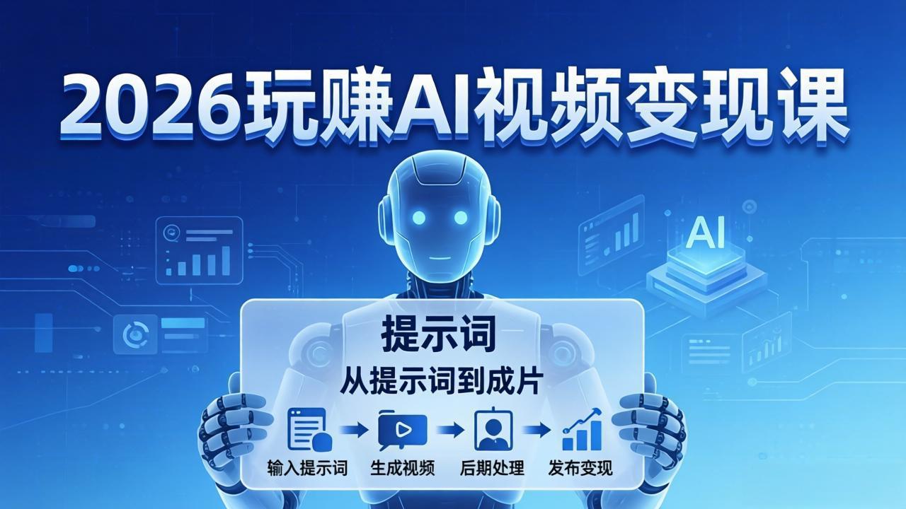 （17827期）2026玩赚AI视频变现课：掌握 AI 视频全流程技能，从提示词到成片高效产出-宇文网创