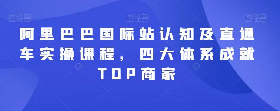 阿里巴巴国际站认知及直通车实操课程，四大体系成就TOP商家-宇文网创