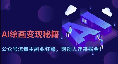 AI绘画变现秘籍：公众号流量主副业狂挣，网创人速来掘金【揭秘】-宇文网创