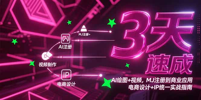 （15245期）3天速成AI绘图+视频，MJ注册到商业应用，电商设计+IP统一实战指南-宇文网创