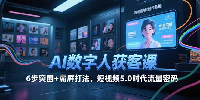 （15247期）AI数字人获客课，6步突围+霸屏打法，短视频5.0时代流量密码-宇文网创