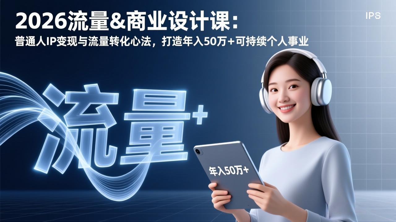 （17246期）2026流量&商业设计课：普通人IP变现与流量转化心法，打造年入50万+可持续个人事业-宇文网创