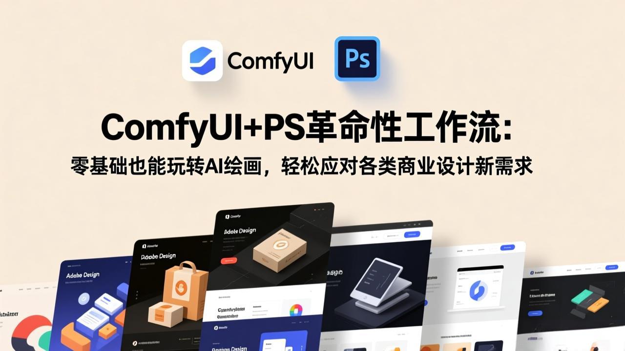 (17512期)ComfyUI+PS革命性工作流:零基础也能玩转AI绘画,轻松应对各类商业设计新需求-宇文网创