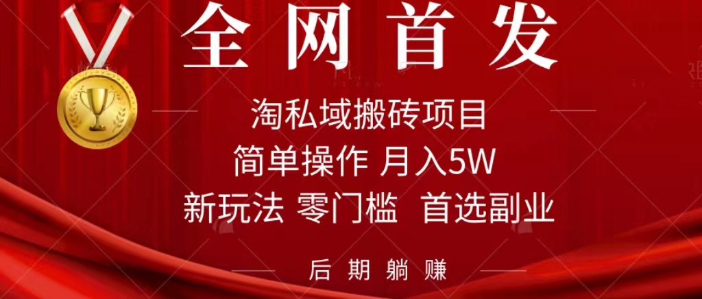 淘私域搬砖项目，利用信息差月入5W，每天无脑操作1小时，后期躺赚-宇文网创