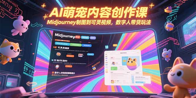 （15311期）AI萌宠内容创作课，Midjourney制图到可灵视频，数字人带货玩法-宇文网创