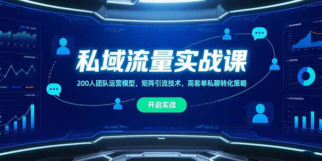 (15403期)私域流量实战课,200人团队运营模型,矩阵引流技术,高客单私聊转化策略-宇文网创