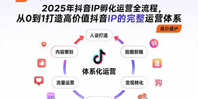 （15610期）2025年抖音IP孵化运营全流程，从0到1打造高价值抖音IP的完整运营体系-宇文网创