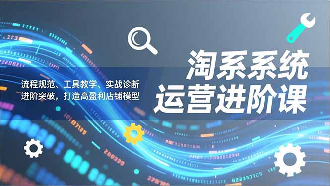 （16927期）淘系系统运营进阶课2.0，流程规范、工具教学、实战诊断，进阶突破，打造高盈利店铺模型-宇文网创