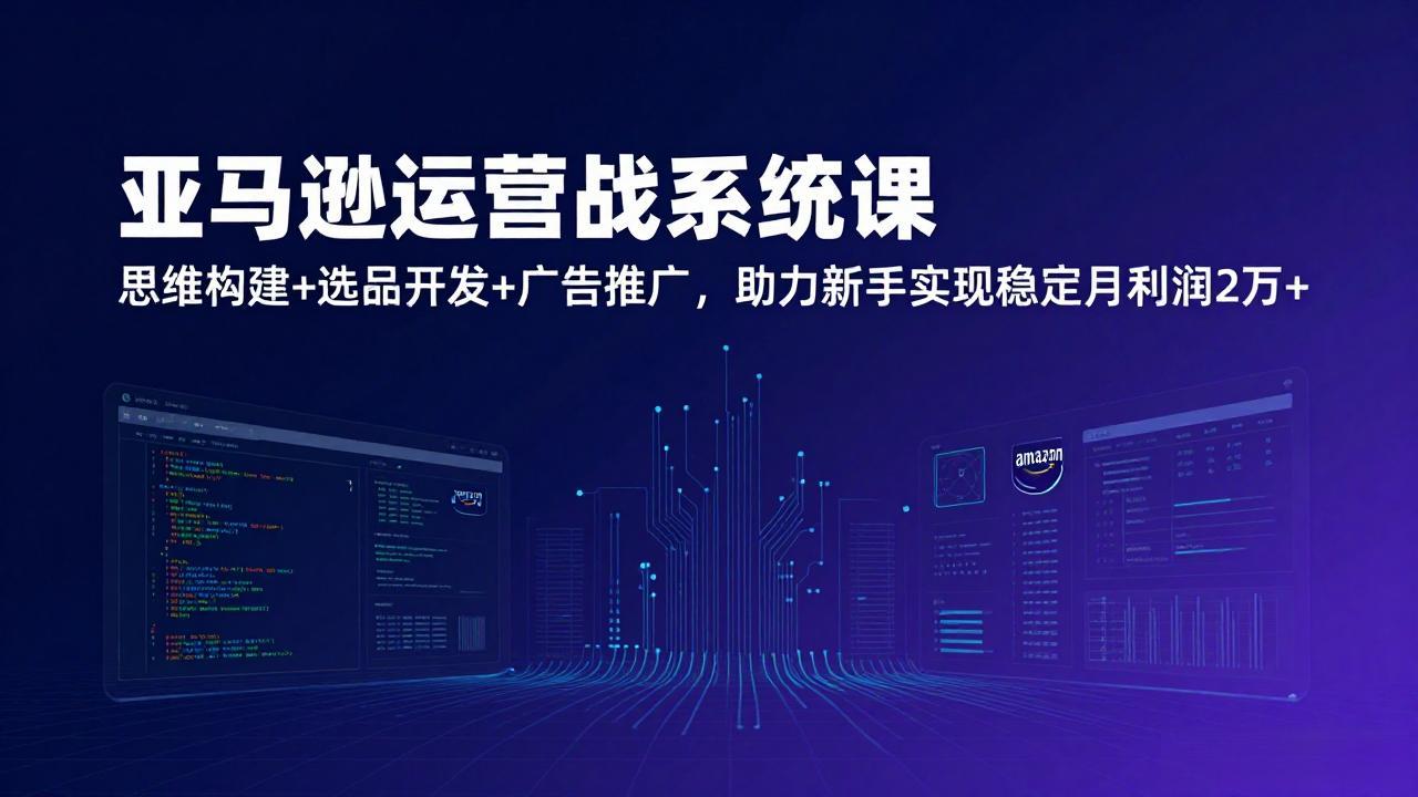 (17311期)亚马逊运营实战系统课,思维构建+选品开发+广告推广,助力新手实现稳定月利润2万+(更新)-宇文网创