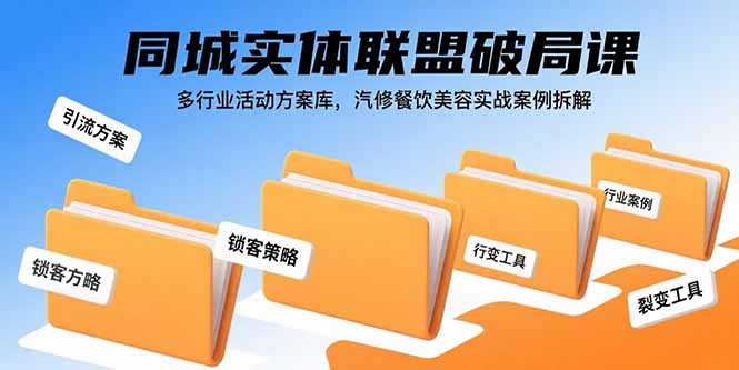 （15833期）同城实体联盟破局课，多行业活动方案库，汽修餐饮美容实战案例拆解-宇文网创