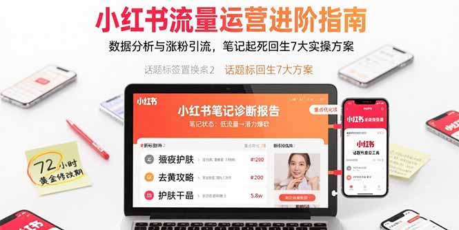（15827期）小红书流量运营进阶指南，数据分析与涨粉引流，笔记起死回生7大实操方案-宇文网创