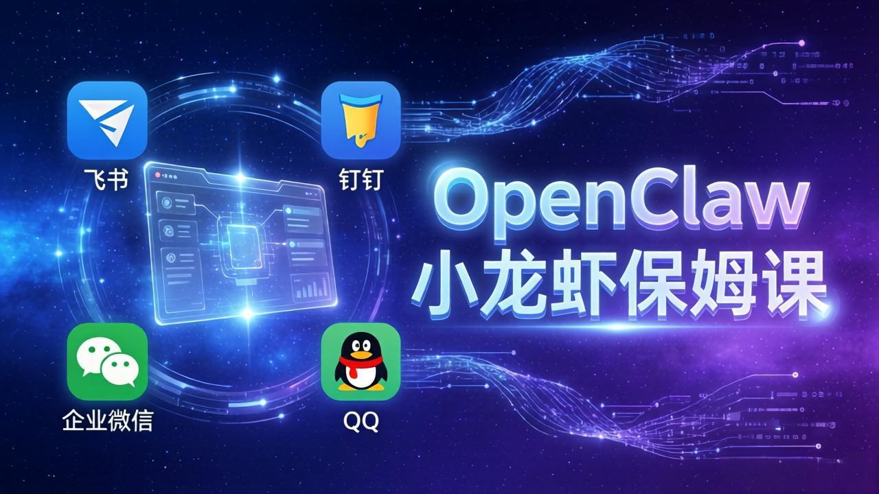（17614期）OpenClaw小龙虾保姆课： Windows/macOS/Linux/Docker全系统安装，飞书+钉钉+企业微信+QQ 全接入-宇文网创