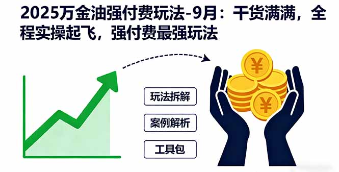 （16202期）2025万金油强付费玩法-9月：干货满满，全程实操起飞，强付费最强玩法-宇文网创
