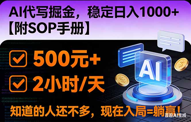 （16841期）2026风口项目,AI代写掘金，稳定日入1000+，掌握核心技能【附SOP手册】-宇文网创